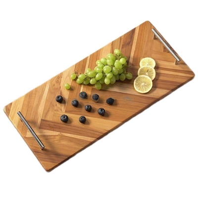 Huishoudelijk houten rechthoekige bedieningsbord 20x9.02x2.2 inch met metalen handvat