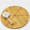 Om 25cm verdeelt de Bamboeslager Block Cutting Board Pizza Tray With Cutter Wheel