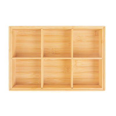 Houten Bamboe 32.5*22.1*7.7cm Organisator 6 van de Theezakjeopslag Compartimenten met Houten Deksel