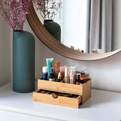 De kosmetische Verwijderbare Organisator Waterproof With Drawer van de Verdelers Houten Make-up