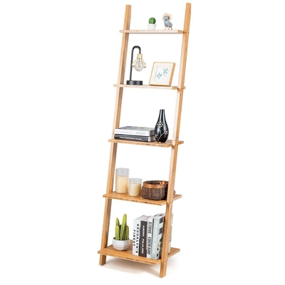 Vijflagige ladder Bamboe boekenplank Multifunctioneel opslag- en displayrek
