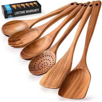 Bamboes houten spatulenkoken 6 stukken