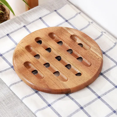 Houten trivet natuurlijke bamboe beker mat pads coaster dia 25 cm
