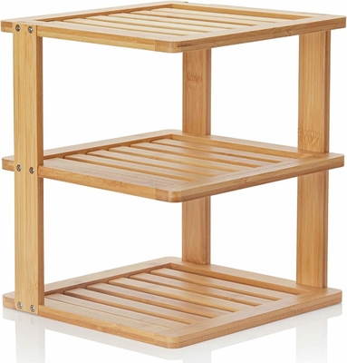 Bamboe vrijstaande houten rek, Keuken countertop hoek plank 10x10x11.5 inch