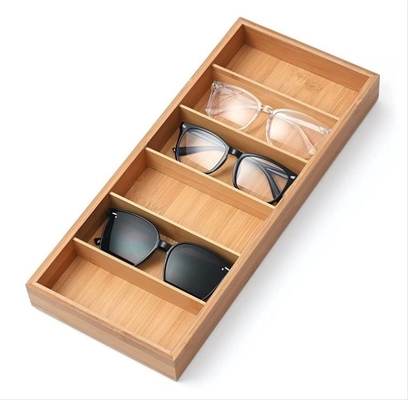 Bamboe rechthoekige zonnebrillen Display Box 6 Slot