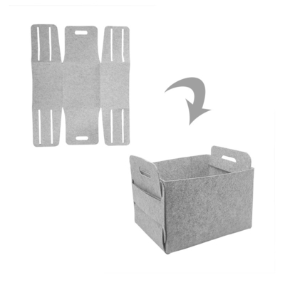 Op maat gemaakte moderne opslagmandjes Set 100% polyester felt containers voor het organiseren van huishoudelijke artikelen