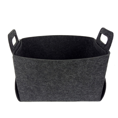 Donker Grey Reusable Felt Storage Basket die Bak 14*12*10inch vouwen