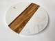 De ronde Decoratieve Opslag Tray Marble And Acacia Wood van GRS