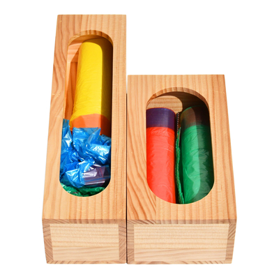 Wandmontage bamboe opslagdoos houtfolie plastic wrap