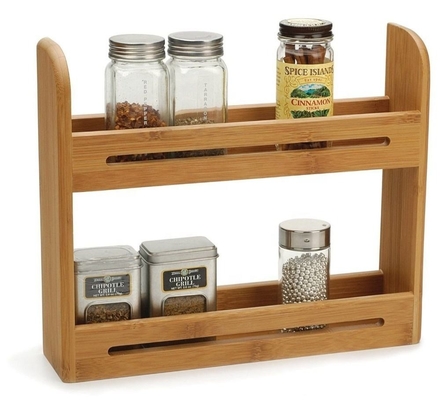 Keukenpotten Bamboe Spice Rack Holder Houten plank Teller Top 39.67x12.2x38.1 Cm