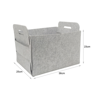 Op maat gemaakte moderne opslagmandjes Set 100% polyester felt containers voor het organiseren van huishoudelijke artikelen