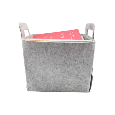 Op maat gemaakte moderne opslagmandjes Set 100% polyester felt containers voor het organiseren van huishoudelijke artikelen