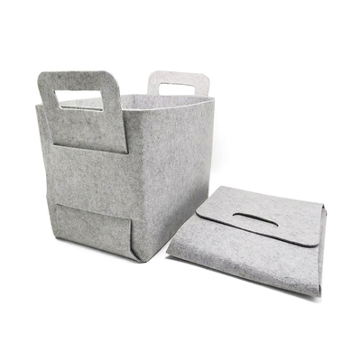 Op maat gemaakte moderne opslagmandjes Set 100% polyester felt containers voor het organiseren van huishoudelijke artikelen