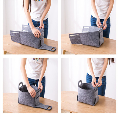 Rectangular 100% polyester felt kleding opslag containers opp zak verpakte aanpasbare verpakking