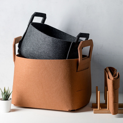 Rectangular 100% polyester felt kleding opslag containers opp zak verpakte aanpasbare verpakking
