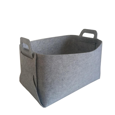 Donker Grey Reusable Felt Storage Basket die Bak 14*12*10inch vouwen