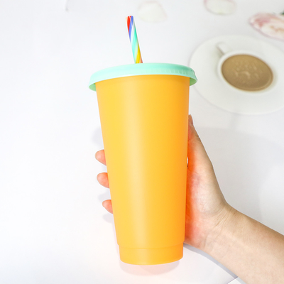 het Drinken van 16oz 24oz Plastic Kop 10*6*19cm van de Glazen Opnieuw te gebruiken Veranderende Kleur
